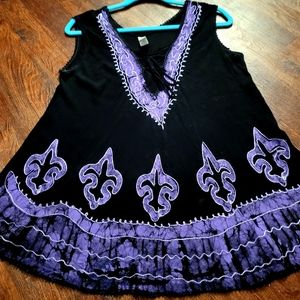 Black and Purple Boho/Hippie Tank Top
